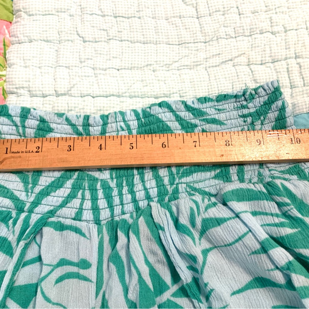 Billabong Green Leaf Pattern Split Leg Cover Up P… - image 5